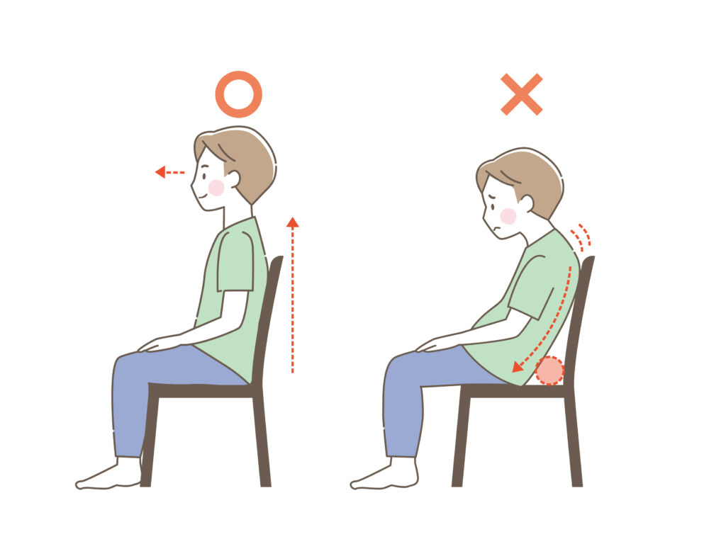 肩こりを予防するための正しい座り方