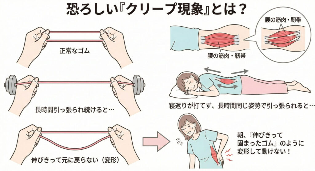 クリープ現象のイメージ