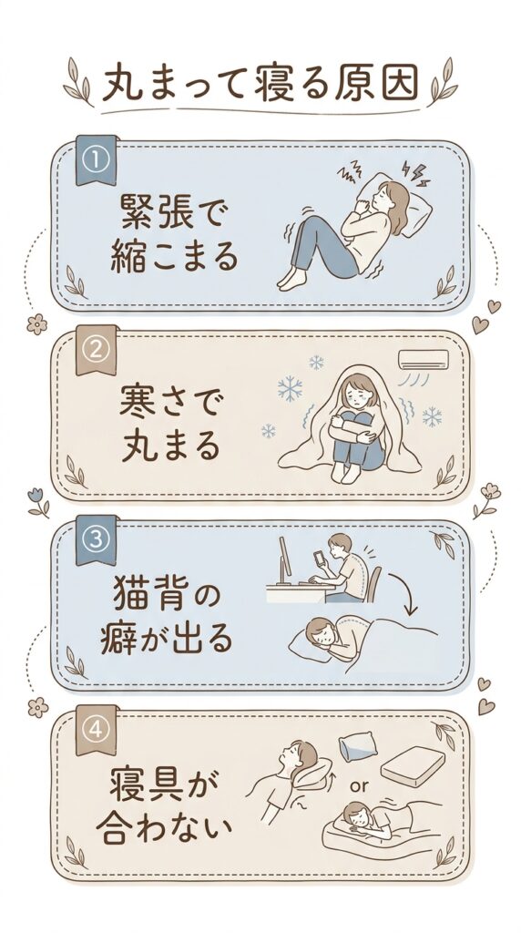 丸まって寝る原因は